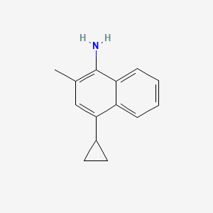 molecular formula C14H15N B13887807 4-Cyclopropyl-2-methylnaphthalen-1-amine 