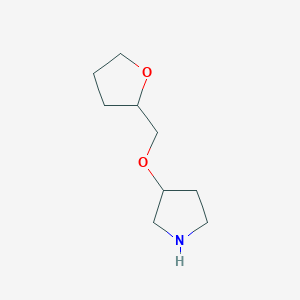 molecular formula C9H17NO2 B1388782 3-(Tetrahydro-2-furanylmethoxy)pyrrolidine CAS No. 933702-05-7