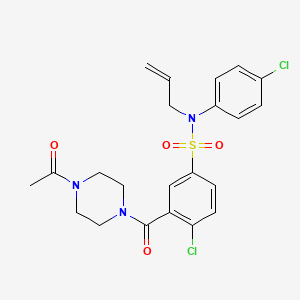 3-(4-acetylpiperazine-1-carbonyl)-4-chloro-N-(4-chlorophenyl)-N-prop-2-enylbenzenesulfonamide