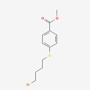 molecular formula C12H15BrO2S B13887882 Methyl 4-(4-bromobutylsulfanyl)benzoate 