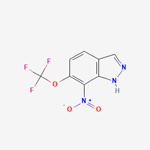 molecular formula C8H4F3N3O3 B13887959 7-nitro-6-(trifluoromethoxy)-1H-indazole 