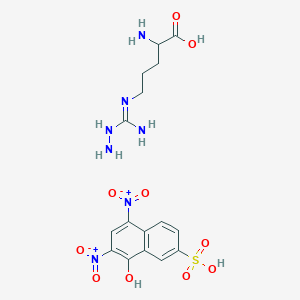 2-Amino-5-[[amino(hydrazinyl)methylidene]amino]pentanoic acid;8-hydroxy-5,7-dinitronaphthalene-2-sulfonic acid