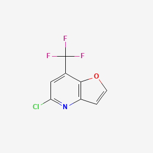 molecular formula C8H3ClF3NO B13888290 5-Chloro-7-(trifluoromethyl)furo[3,2-b]pyridine 