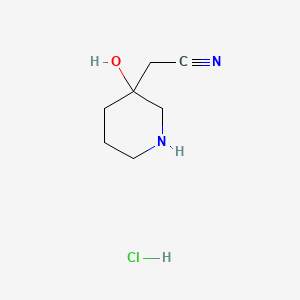 2-(3-Hydroxypiperidin-3-yl)acetonitrilehydrochloride