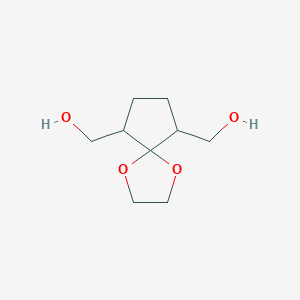 molecular formula C9H16O4 B13888428 [9-(Hydroxymethyl)-1,4-dioxaspiro[4.4]nonan-6-yl]methanol 