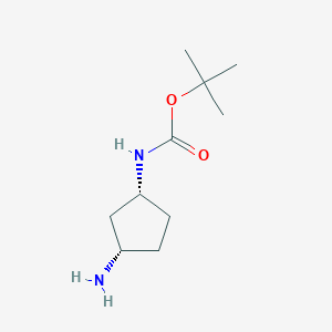 molecular formula C10H20N2O2 B1388844 tert-Butyl ((1R,3S)-3-aminocyclopentyl)carbamate CAS No. 774212-81-6