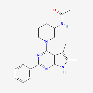 N-[1-(5,6-dimethyl-2-phenyl-7H-pyrrolo[2,3-d]pyrimidin-4-yl)piperidin-3-yl]acetamide