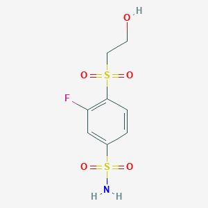 3-Fluoro-4-(2-hydroxyethanesulfonyl)benzene-1-sulfonamide