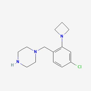 1-[[2-(Azetidin-1-yl)-4-chlorophenyl]methyl]piperazine