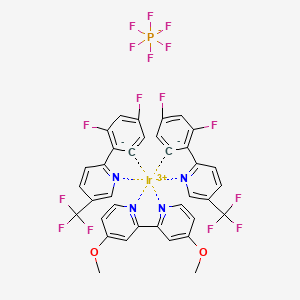 molecular formula C36H22F16IrN4O2P B13888514 2-(2,4-difluorobenzene-6-id-1-yl)-5-(trifluoromethyl)pyridine;iridium(3+);4-methoxy-2-(4-methoxypyridin-2-yl)pyridine;hexafluorophosphate 