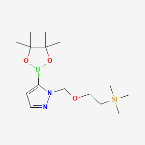 molecular formula C15H29BN2O3Si B1388870 5-(4,4,5,5-Tetramethyl-1,3,2-dioxaborolan-2-yl)-1-((2-(trimethylsilyl)ethoxy)methyl)-1H-pyrazole CAS No. 903550-12-9