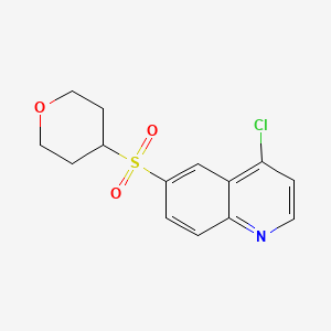 4-chloro-6-((tetrahydro-2H-pyran-4-yl)sulfonyl)quinoline