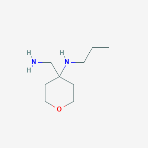 molecular formula C9H20N2O B13888811 4-(aminomethyl)-N-propyloxan-4-amine 