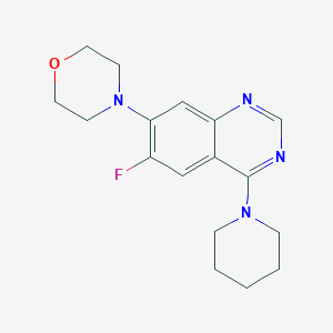 molecular formula C17H21FN4O B13888941 4-(6-Fluoro-4-piperidin-1-ylquinazolin-7-yl)morpholine 