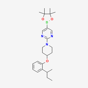 molecular formula C25H36BN3O3 B13888960 2-[4-(2-Sec-butylphenoxy)piperidin-1-yl]-5-(4,4,5,5-tetramethyl-1,3,2-dioxaborolan-2-yl)pyrimidine 