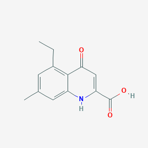 molecular formula C13H13NO3 B13888964 5-ethyl-7-methyl-4-oxo-1H-quinoline-2-carboxylic acid 