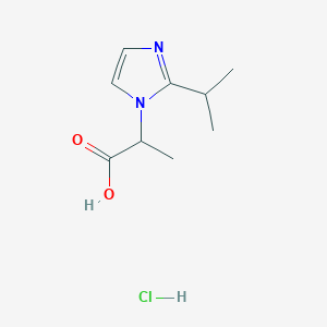 molecular formula C9H15ClN2O2 B1388938 2-(2-Isopropyl-imidazol-1-yl)-propionic acid hydrochloride CAS No. 1219436-71-1