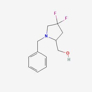 molecular formula C12H15F2NO B13889389 (1-Benzyl-4,4-difluoro-pyrrolidin-2-yl)methanol 