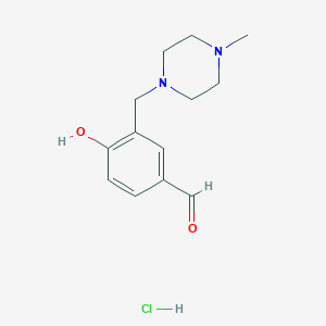 molecular formula C13H19ClN2O2 B1388941 4-Hydroxy-3-(4-methyl-piperazin-1-ylmethyl)-benzaldehyde hydrochloride CAS No. 1185304-64-6