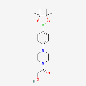 2-Hydroxy-1-[4-[4-(4,4,5,5-tetramethyl-1,3,2-dioxaborolan-2-yl)phenyl]piperazin-1-yl]ethanone