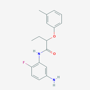 molecular formula C17H19FN2O2 B1388945 N-(5-Amino-2-fluorophenyl)-2-(3-methylphenoxy)-butanamide CAS No. 1020056-89-6