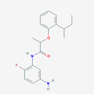 molecular formula C19H23FN2O2 B1388947 N-(5-Amino-2-fluorophenyl)-2-[2-(sec-butyl)-phenoxy]propanamide CAS No. 1020055-45-1