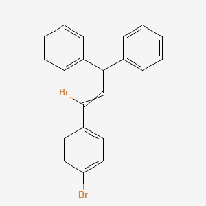 molecular formula C21H16Br2 B13889486 1-Bromo-4-(1-bromo-3,3-diphenylprop-1-enyl)benzene 