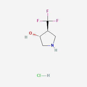 molecular formula C5H9ClF3NO B13889488 trans-4-(Trifluoromethyl)pyrrolidin-3-OL hcl 