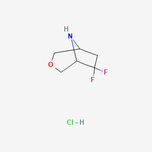 molecular formula C6H10ClF2NO B13889517 6,6-Difluoro-3-oxa-8-azabicyclo[3.2.1]octane;hydrochloride 