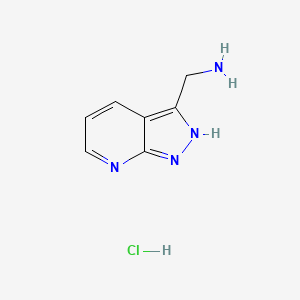 molecular formula C7H9ClN4 B13889551 2H-pyrazolo[3,4-b]pyridin-3-ylmethanamine;hydrochloride 