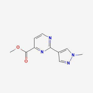 molecular formula C10H10N4O2 B13889554 Methyl 2-(1-methylpyrazol-4-yl)pyrimidine-4-carboxylate 