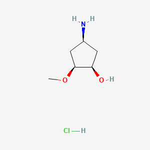 molecular formula C6H14ClNO2 B13889588 Rac-(1R,2S,4S)-4-amino-2-methoxycyclopentan-1-OL hcl 