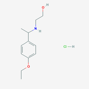 molecular formula C12H20ClNO2 B1388981 2-[1-(4-Ethoxy-phenyl)-ethylamino]-ethanol hydrochloride CAS No. 1185300-24-6