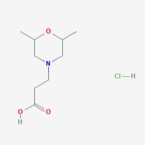 molecular formula C9H18ClNO3 B1388986 3-(2,6-Dimethyl-morpholin-4-YL)-propionic acid hydrochloride CAS No. 1185294-87-4