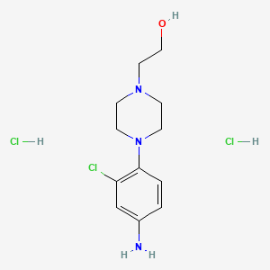 molecular formula C12H20Cl3N3O B1388988 2-[4-(4-Amino-2-chloro-phenyl)-piperazin-1-YL]-ethanol dihydrochloride CAS No. 1185293-94-0