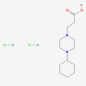 molecular formula C13H26Cl2N2O2 B1388992 3-(4-Cyclohexyl-piperazin-1-YL)-propionic acid dihydrochloride CAS No. 1185304-69-1