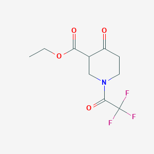 molecular formula C10H12F3NO4 B13889984 Ethyl 4-oxo-1-(2,2,2-trifluoroacetyl)piperidine-3-carboxylate 