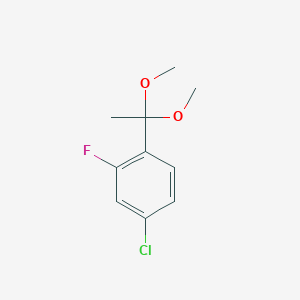 molecular formula C10H12ClFO2 B13889985 4-Chloro-1-(1,1-dimethoxyethyl)-2-fluorobenzene 