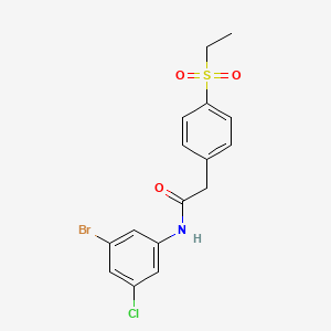 molecular formula C16H15BrClNO3S B13890004 N-(3-bromo-5-chlorophenyl)-2-(4-ethylsulfonylphenyl)acetamide 