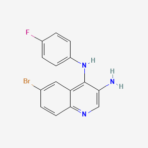 molecular formula C15H11BrFN3 B13890045 6-bromo-4-N-(4-fluorophenyl)quinoline-3,4-diamine 