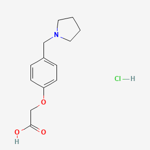 molecular formula C13H18ClNO3 B1389011 (4-Pyrrolidin-1-ylmethyl-phenoxy)-acetic acid hydrochloride CAS No. 1185304-85-1