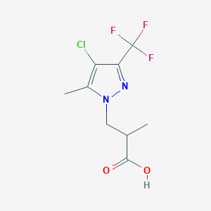 molecular formula C9H10ClF3N2O2 B1389014 3-[4-Chloro-5-methyl-3-(trifluoromethyl)-1H-pyrazol-1-YL]-2-methylpropanoic acid CAS No. 1177362-96-7