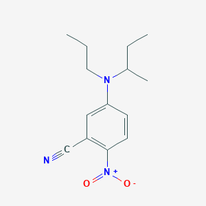 molecular formula C14H19N3O2 B13890172 Benzonitrile, 5-[(1-methylpropyl)propylamino]-2-nitro- CAS No. 821776-86-7