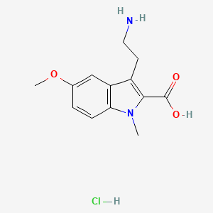 molecular formula C13H17ClN2O3 B1389018 3-(2-Amino-ethyl)-5-methoxy-1-methyl-1h-indole-2-carboxylic acid hydrochloride CAS No. 1185293-18-8