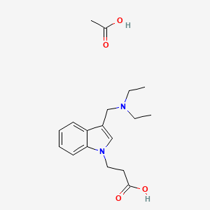 molecular formula C18H26N2O4 B1389021 3-(3-Diethylaminomethyl-indol-1-YL)-propionic acid acetate CAS No. 1185122-51-3