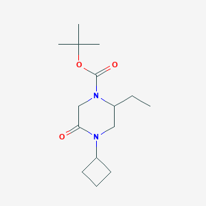 molecular formula C15H26N2O3 B13890213 Tert-butyl 4-cyclobutyl-2-ethyl-5-oxopiperazine-1-carboxylate 