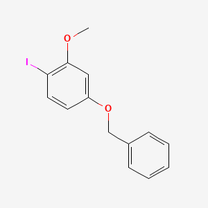 molecular formula C14H13IO2 B13890219 1-Iodo-2-methoxy-4-phenylmethoxybenzene 