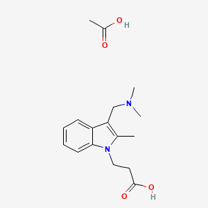 molecular formula C17H24N2O4 B1389023 3-(3-Dimethylaminomethyl-2-methyl-indol-1-YL)-propionic acid acetate CAS No. 1185294-35-2