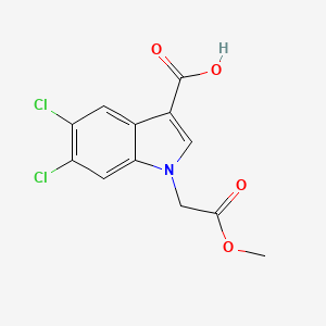 molecular formula C12H9Cl2NO4 B13890238 5,6-Dichloro-1-(2-methoxy-2-oxoethyl)indole-3-carboxylic acid 