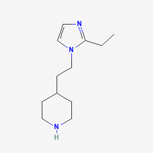 molecular formula C12H21N3 B13890266 4-[2-(2-Ethylimidazol-1-yl)ethyl]piperidine 